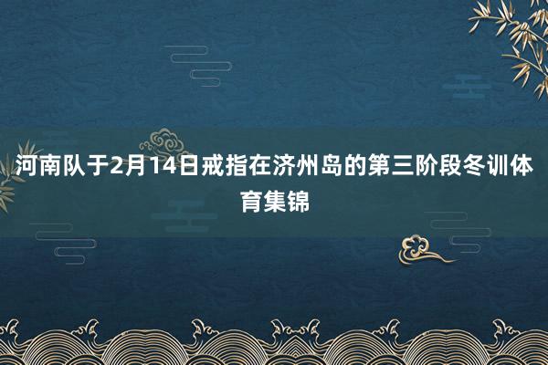 河南队于2月14日戒指在济州岛的第三阶段冬训体育集锦