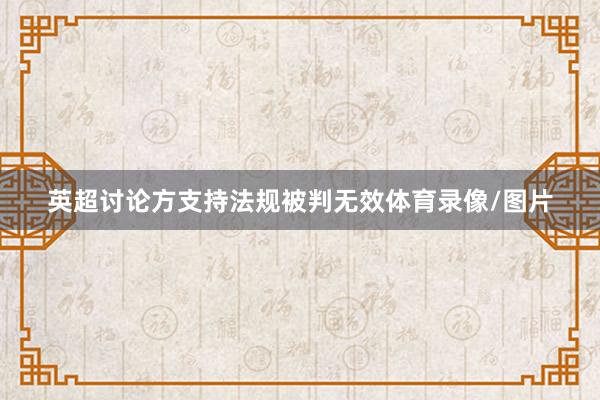 英超讨论方支持法规被判无效体育录像/图片