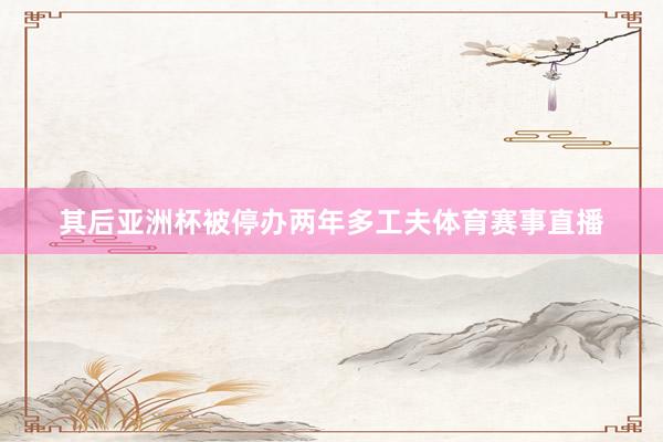 其后亚洲杯被停办两年多工夫体育赛事直播