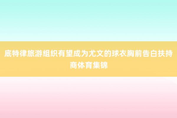 底特律旅游组织有望成为尤文的球衣胸前告白扶持商体育集锦