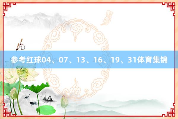 参考红球04、07、13、16、19、31体育集锦