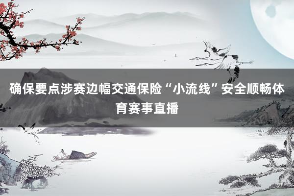 确保要点涉赛边幅交通保险“小流线”安全顺畅体育赛事直播