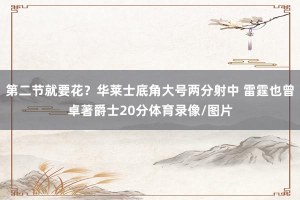 第二节就要花？华莱士底角大号两分射中 雷霆也曾卓著爵士20分体育录像/图片