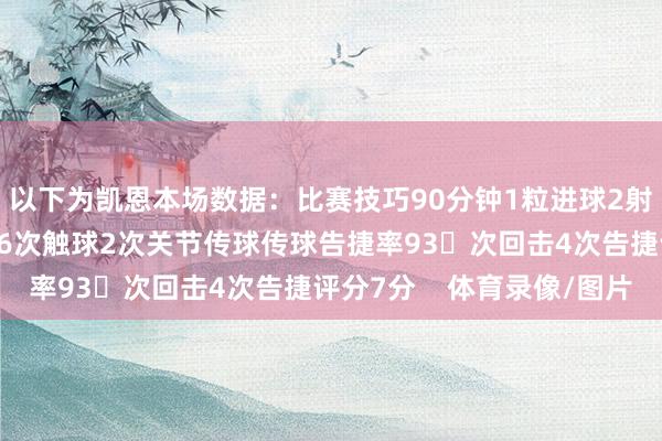 以下为凯恩本场数据：比赛技巧90分钟1粒进球2射1正2次过东说念主36次触球2次关节传球传球告捷率93次回击4次告捷评分7分    体育录像/图片