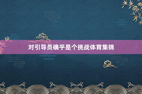 对引导员确乎是个挑战体育集锦