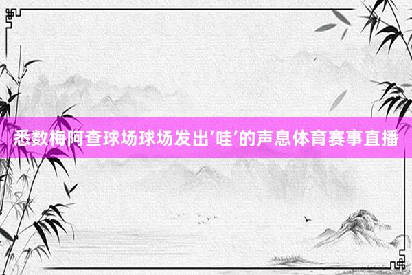 悉数梅阿查球场球场发出‘哇’的声息体育赛事直播