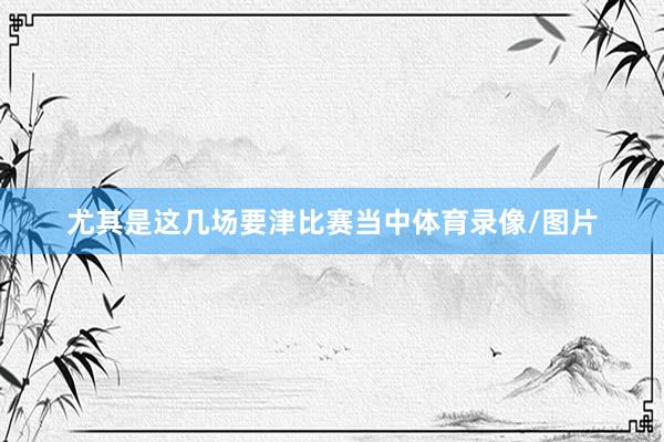 尤其是这几场要津比赛当中体育录像/图片