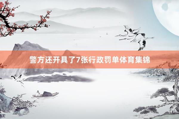 警方还开具了7张行政罚单体育集锦
