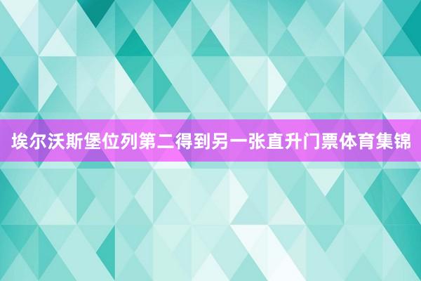 埃尔沃斯堡位列第二得到另一张直升门票体育集锦