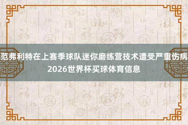 范弗利特在上赛季球队迷你磨练营技术遭受严重伤病2026世界杯买球体育信息