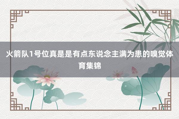 火箭队1号位真是是有点东说念主满为患的嗅觉体育集锦